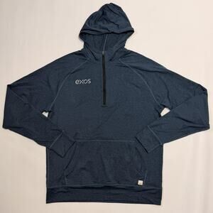 Vuori Hoodie Mens Large Blue Exos 1/4 Zip Lightweight Pullover Sweatshirt V244